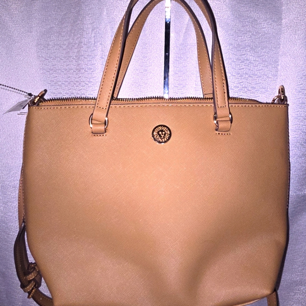 Anne Klien Tan Leather Tote SATCHEL BAG